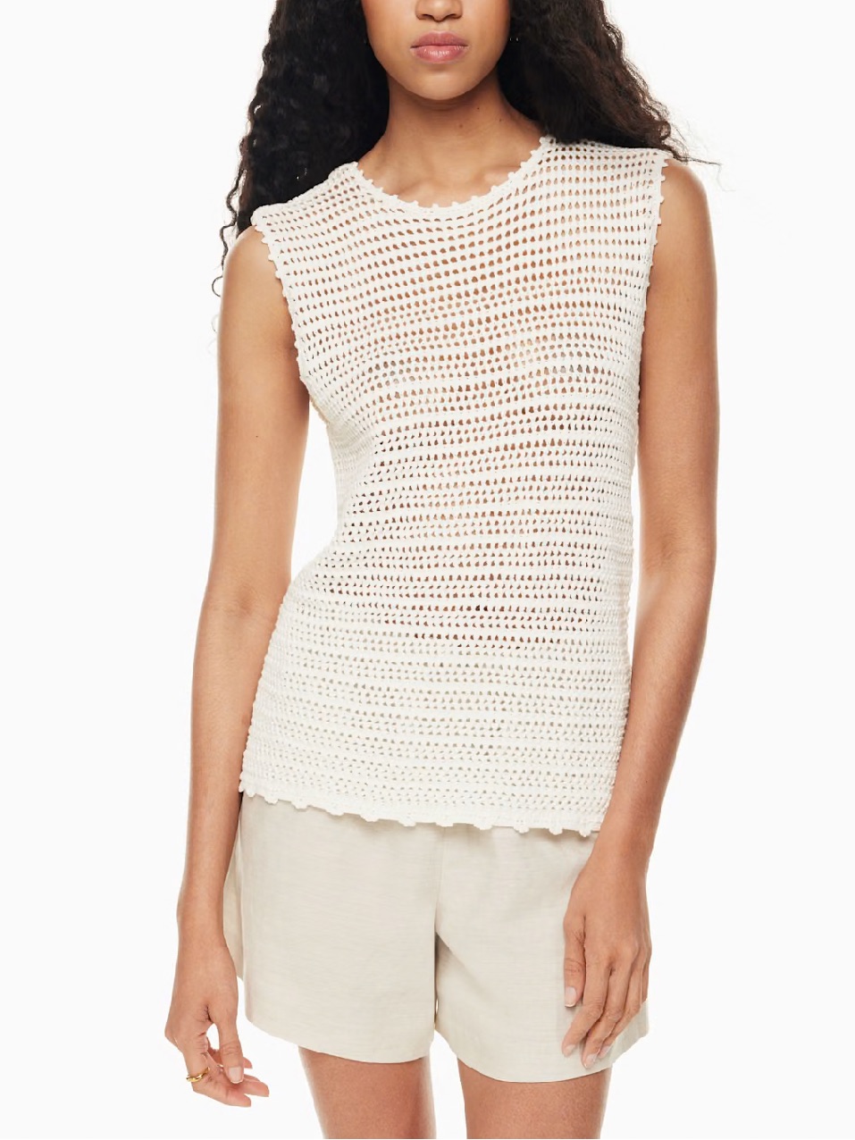 Wilfred Ivory Crochet Peek Top